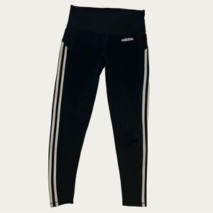 Adidas Women’s Leggings Black with White Stripes Size Small